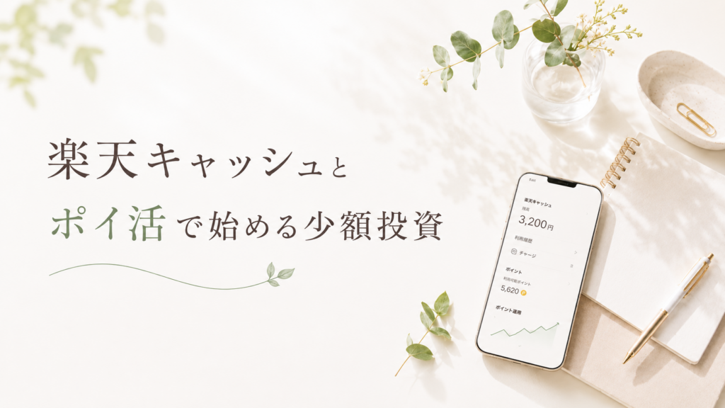 スマホとノート柔らかい部屋で楽天ポイ活に励む