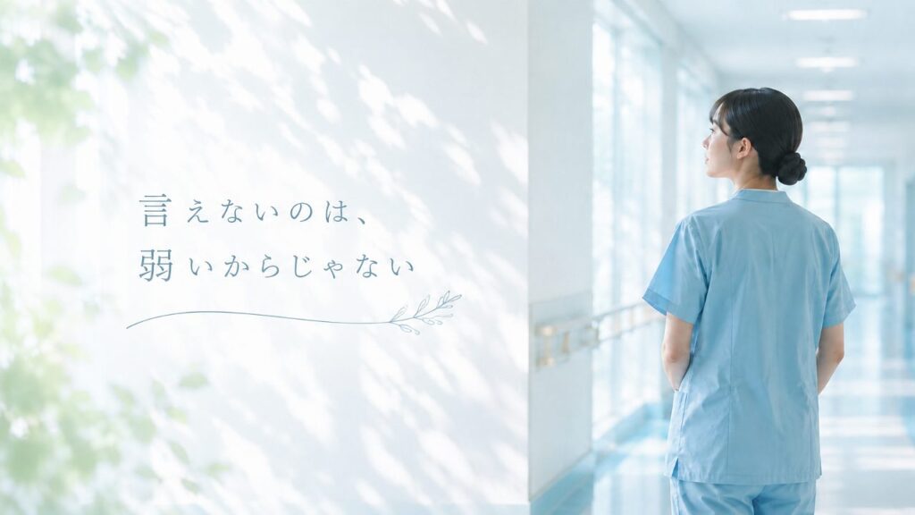 遠くを見つめる看護師